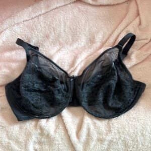 HSIA Dark Gray Full-Coverage Size 40DDD Bra with‎ Textured Elegance